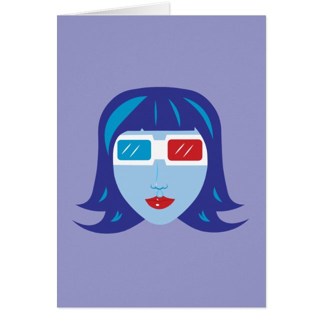 Cartão Rapariga 3D (Frente)