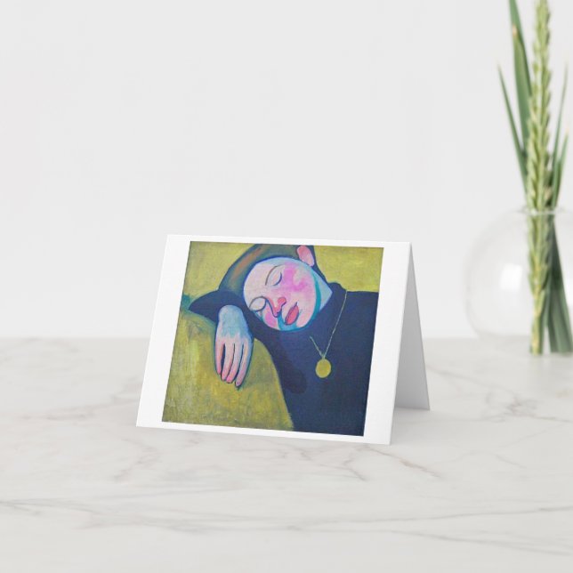 Cartão Rapariga adormecida por Sonia Delaunay, 1907 (Frente)