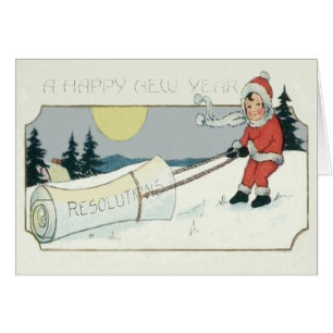 Cartão Rapariga Arrastando Resoluções Papel Lua Cheia