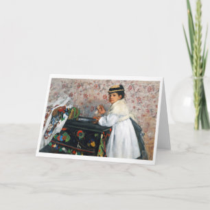 Cartão Rapariga com chapéu, Edgar Degas