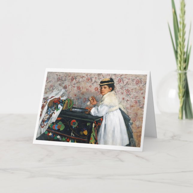 Cartão Rapariga com chapéu, Edgar Degas (Frente)