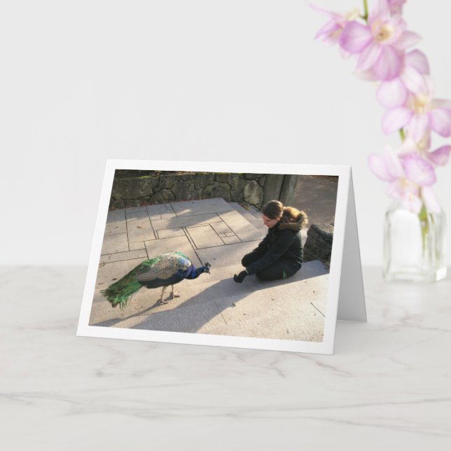 Cartão Rapariga com Peacock (Orquídea)