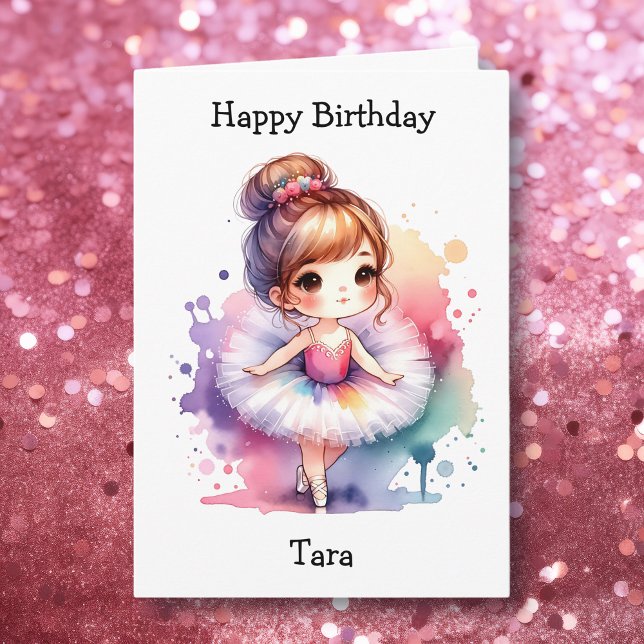 Cartão Rapariga de Ballerina de Aniversário mais Feliz (Criador carregado)