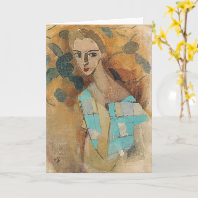 Cartão Rapariga de Eydtkuhne, H.Schjerfbeck (Flor Amarela)