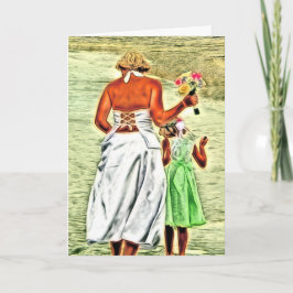 Cartão Rapariga e noiva, Parabéns de casamento