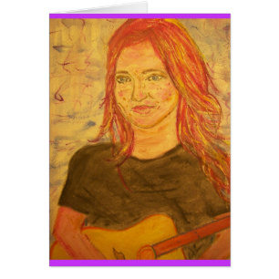 Cartão Rapariga e Violão