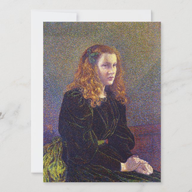 Cartão Rapariga em Verde (por Theo van Ryszard berghe) (Frente)