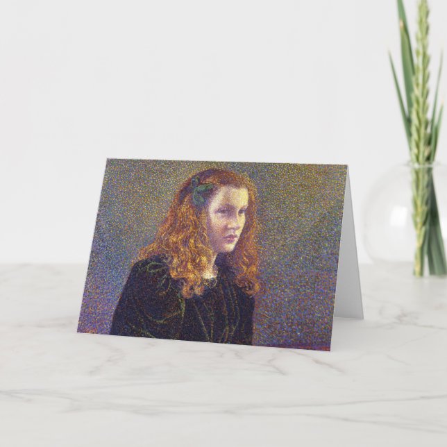 Cartão Rapariga em Verde (por Theo van Ryszard berghe) (Frente)