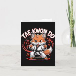 Cartão Rapariga fofa de Taekwondo - MMA TKD coreano engra
