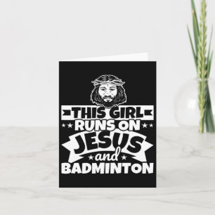 Cartão Rapariga Funciona Com Jesus E Badminton