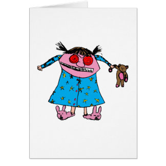 Cartão Rapariga Irritado