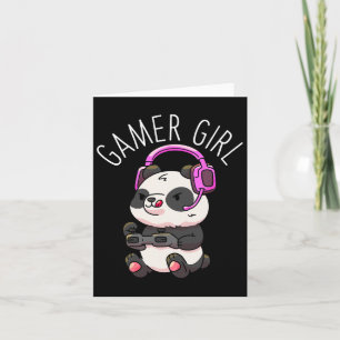 Cartão Rapariga Panda Jogando Pandas Vídeo Jogo Mulheres