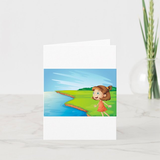 Cartão Rapariga Pelo Rio (Criador carregado)