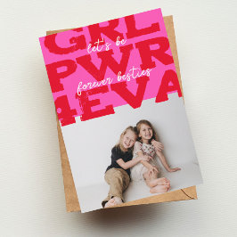 Cartão Rapariga Poder Feliz Dia dos Galentinos com Foto