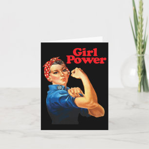 Cartão Rapariga Potente Camisa Feminista Raio Resiste Não