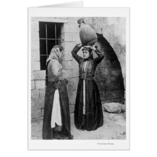 Cartão Raparigas Cristãs em Nazareth