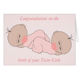 Cartão Raparigas Gêmeas Nasceres