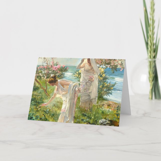 Cartão Raparigas Gregas Na Costa Joaquin Sorolla Y Bastid (Frente)