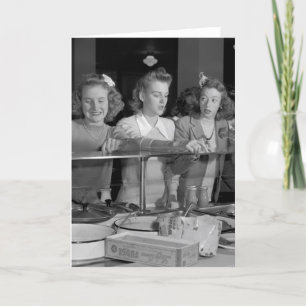 Cartão Raparigas segundos graus, anos 40