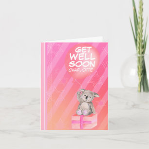 Cartão Rapaz chamado Koala Card rosa