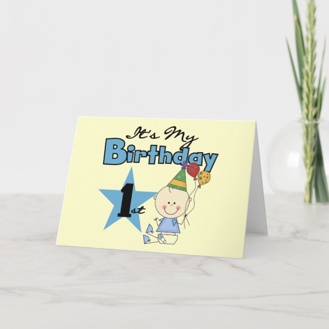 Cartão Rapaz, são os meus Camisetas de aniversário e pres (Frente)