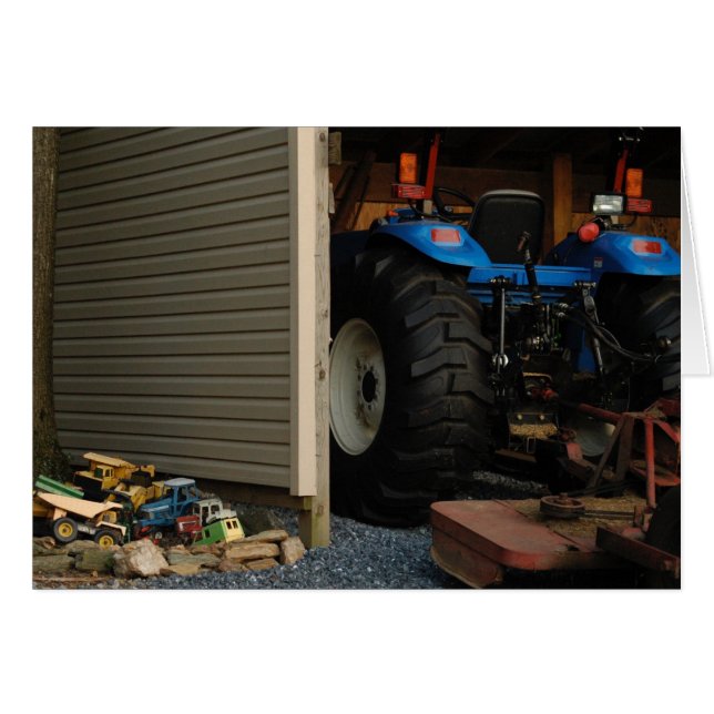 Cartão Rapazes e Brinquedos (Frente Horizontal)