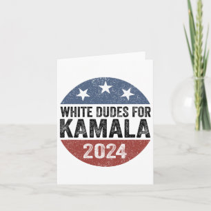 Cartão Rapazes Para Kamala Harris 2024 Botão Retro Eleito