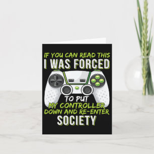 Cartão Rapazes Raparigas Gamer Jogo de Vídeo Divertido 5 