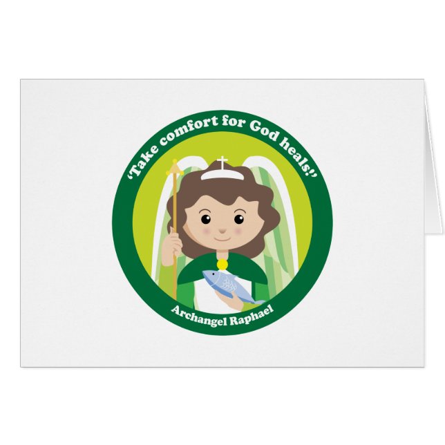 Cartão Raphael do St. o arcanjo (Frente Horizontal)