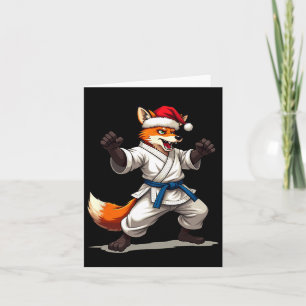 Cartão Raposa Animal Engraçada, Uniforme De Karate, Para