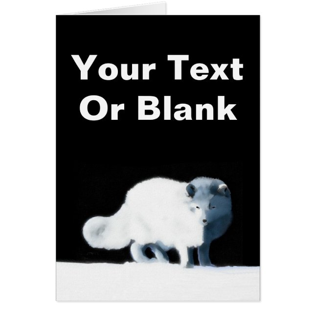 Cartão Raposa Árctica Brilhante (Frente)