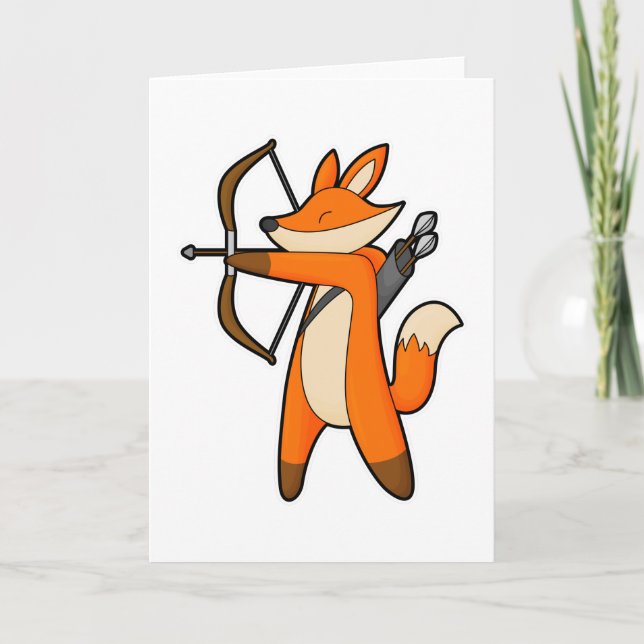 Cartão Raposa como Arqueira com Flecha e Arco (Frente)