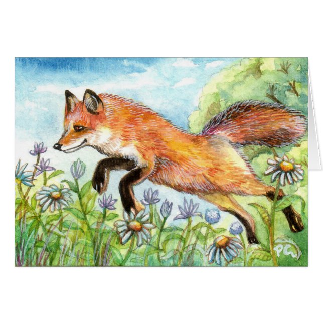 Cartão Raposa-de-coleira (Frente horizontal)