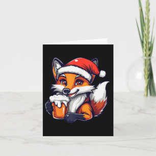 Cartão Raposa De Natal Engraçada Com BD De Cerveja