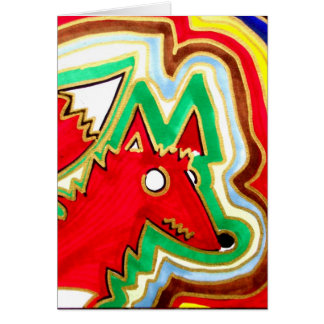 Cartão Raposa do crescimento da cor