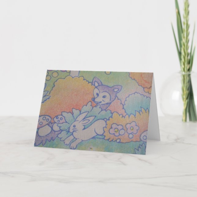 Cartão raposa e coelho (Frente)