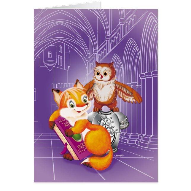 Cartão raposa e coruja (Frente)