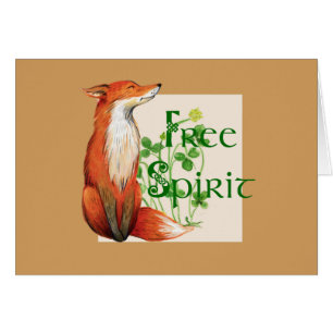 Cartão raposa espirituosa livre