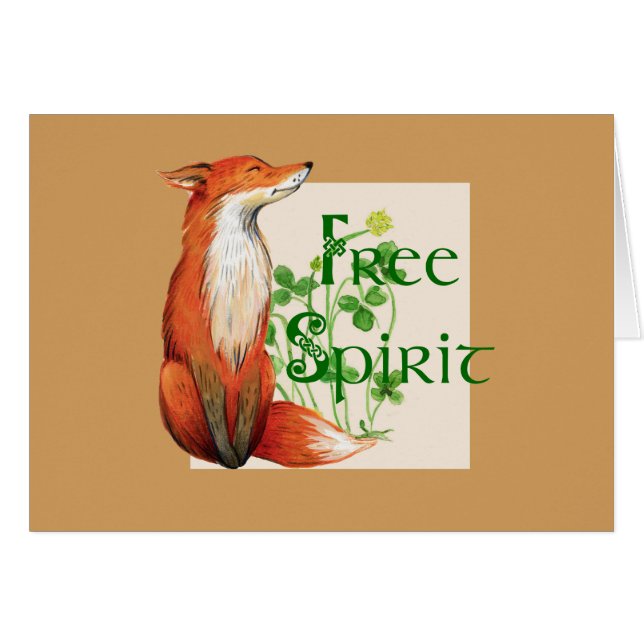 Cartão raposa espirituosa livre (Frente Horizontal)