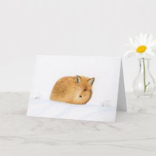 Cartão Raposa no Natal da neve