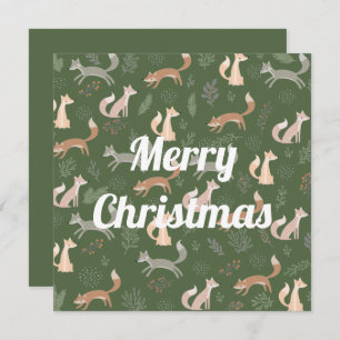 Cartão Raposa sem costura Ramais de inverno e Padrões de