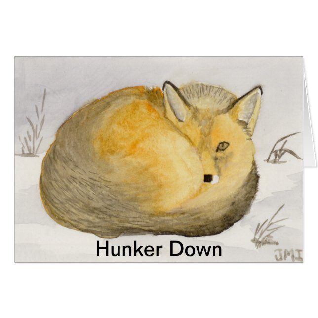 Cartão Raposa Vermelha Fica Bem (Frente Horizontal)