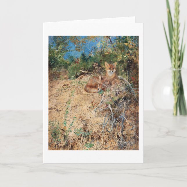 Cartão Raposas, Bruno Liljefors (Frente)