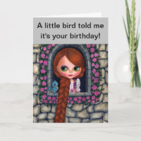 Rapunzel Big Eyes Girl Doll Cute Redhead Bluebird