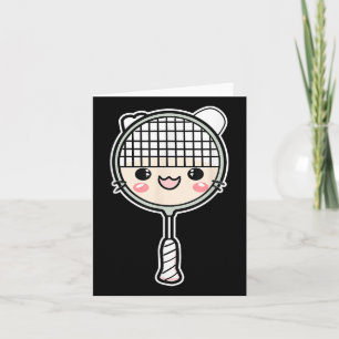 Cartão Raquete de Badminton Face de Desenho Animado Jogad