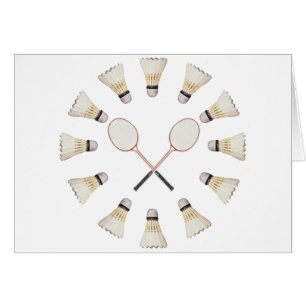 Cartão Raquetes de Badminton