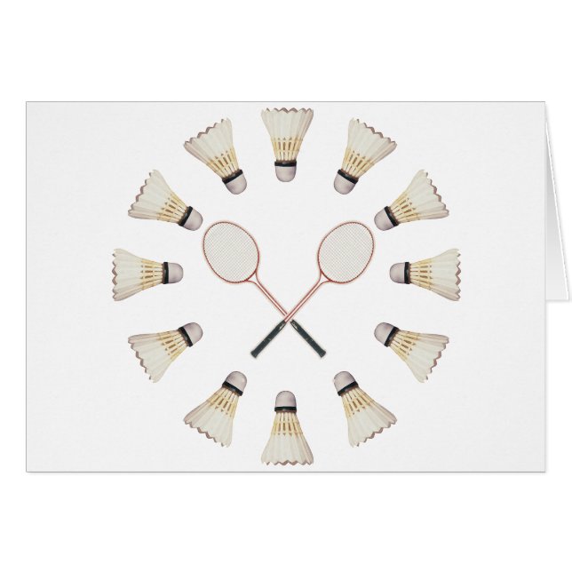 Cartão Raquetes de Badminton (Frente Horizontal)