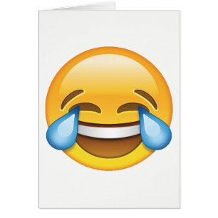 Cartão Rasgos de grito de riso do emoji da alegria
