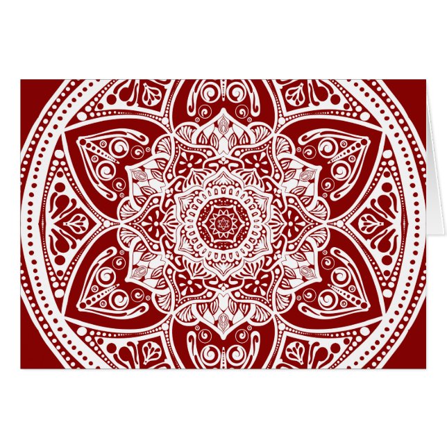 Cartão Raspberry Mandala (Frente Horizontal)
