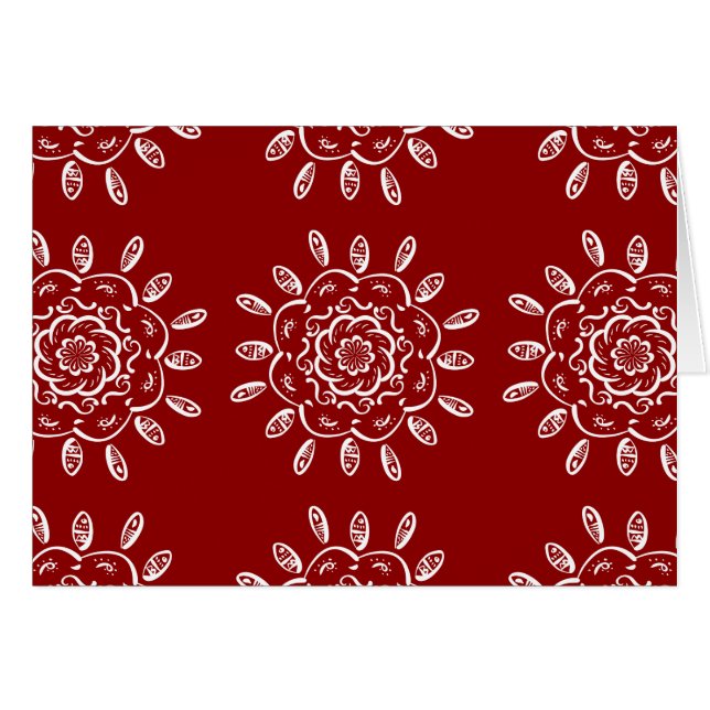 Cartão Raspberry Mandala (Frente Horizontal)
